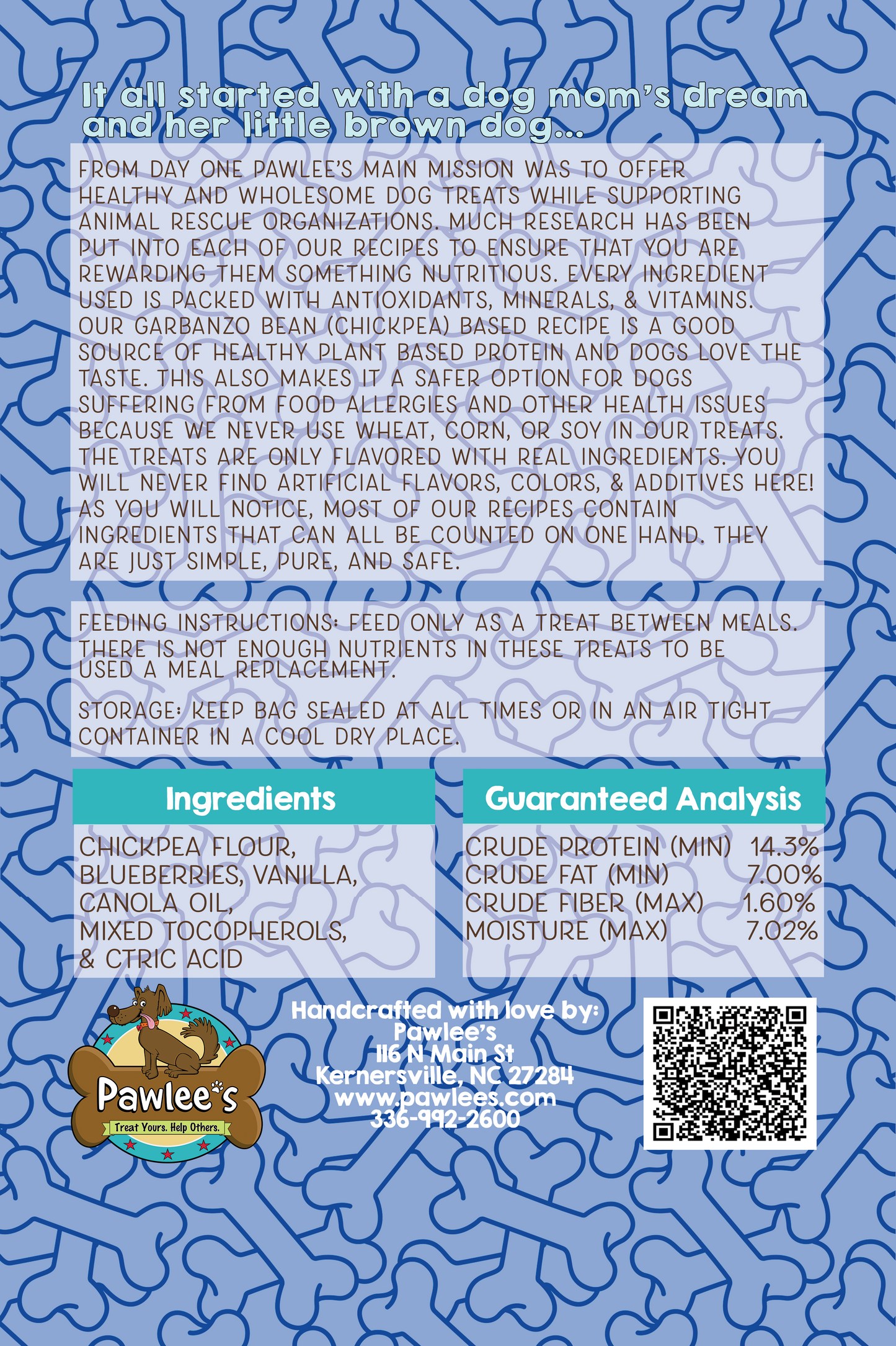 Pawlee's Grain-Free Baked Dog Treats Blueberry Cobbler