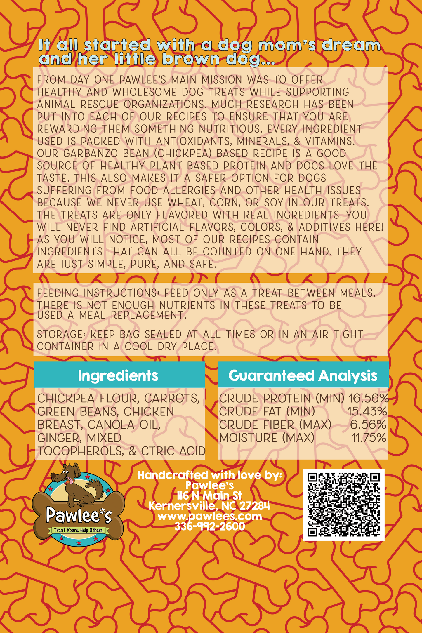 Pawlee's Grain-Free Baked Dog Treats Chicken Pot Pie
