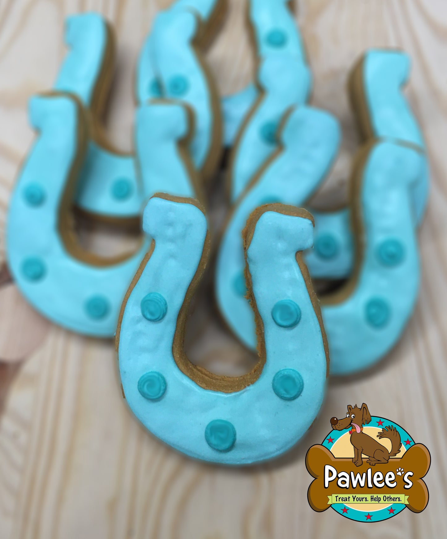 Turquoise Horse Shoe Cookie 10/Pack