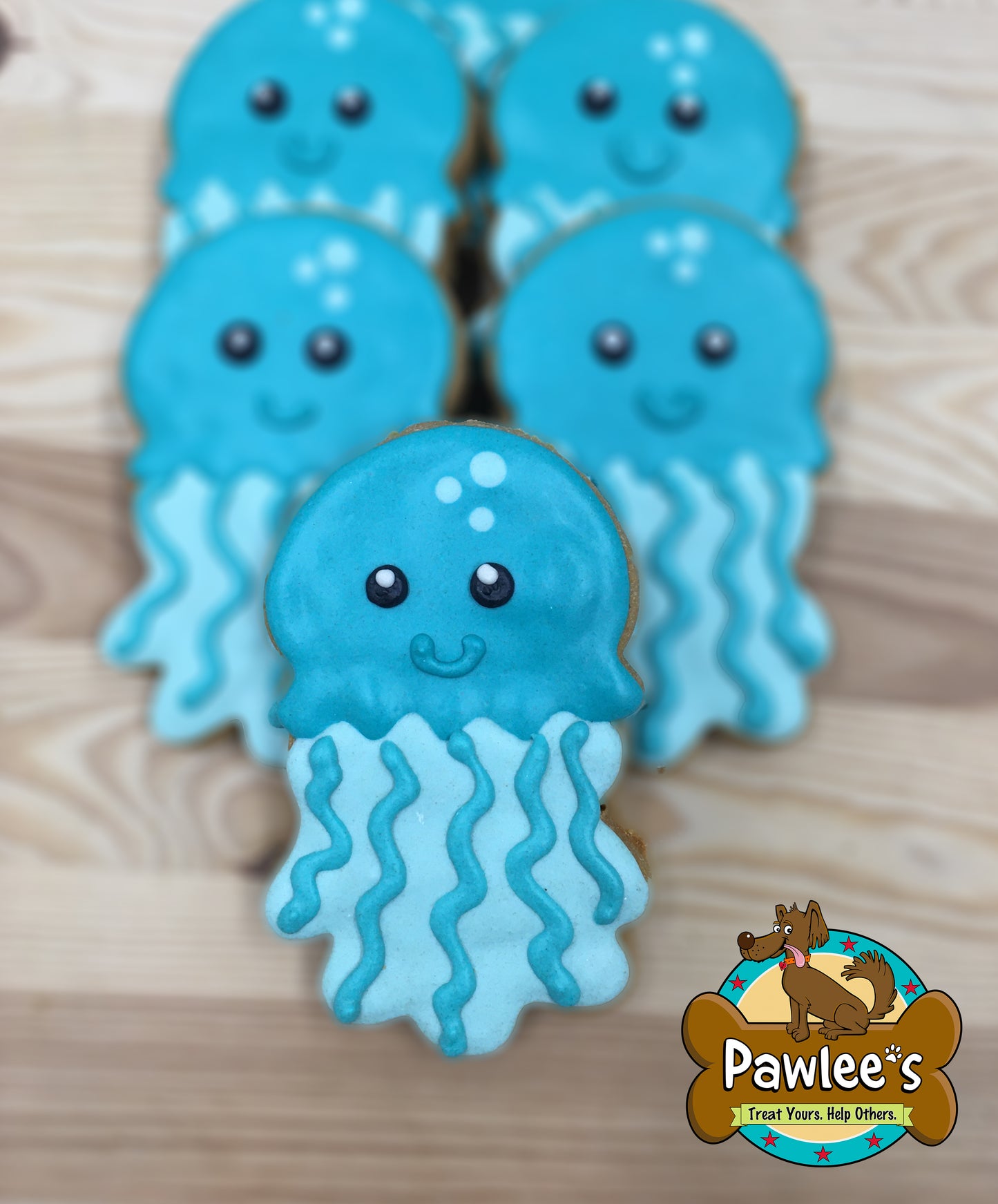Biscuit décoré de méduses 6/pqt