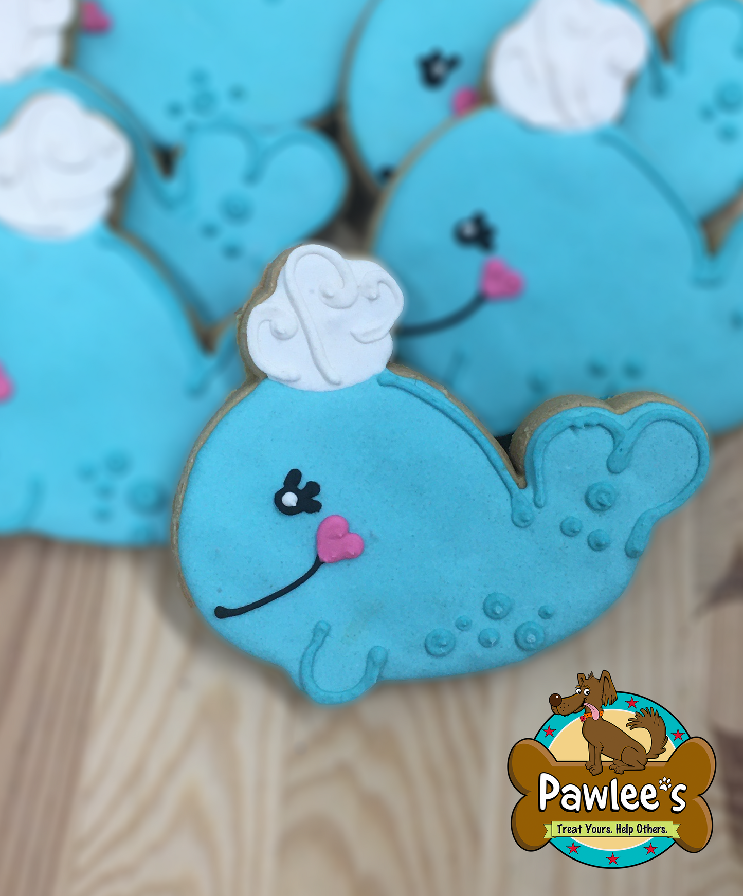 Biscuit décoré de baleines 6/pqt