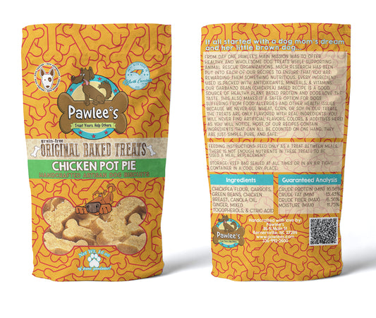 Pawlees getreidefrei gebackene Hundesnacks Chicken Pot Pie
