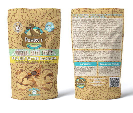 Pawlee's Grain-Free Baked Dog Treats Peanut Butter Banana