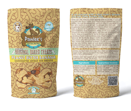 Pawlees getreidefrei gebackene Hundesnacks mit Erdnussbutter-Banane