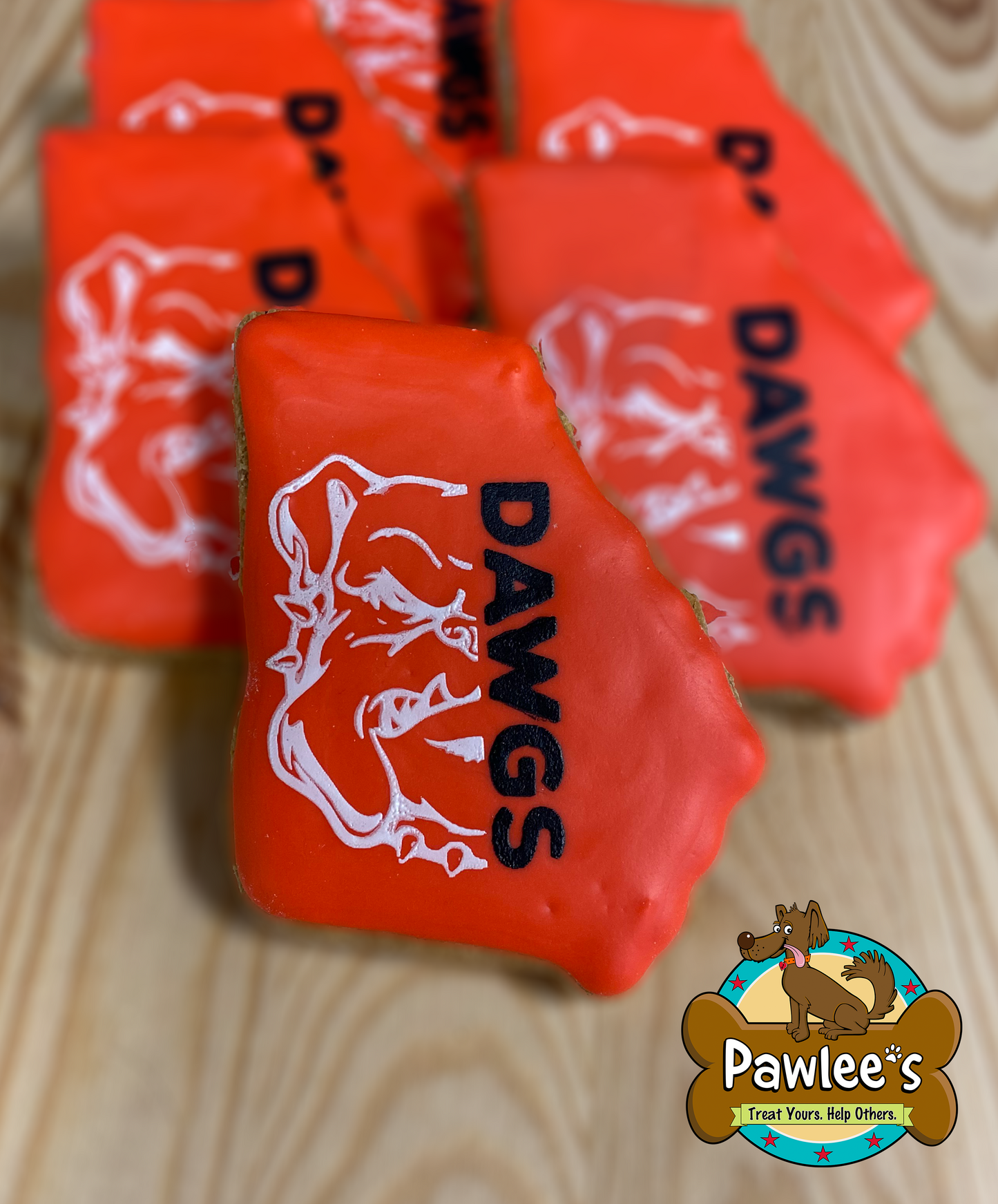 UGA DAWGS GA Shaped Cookie 4/Pack