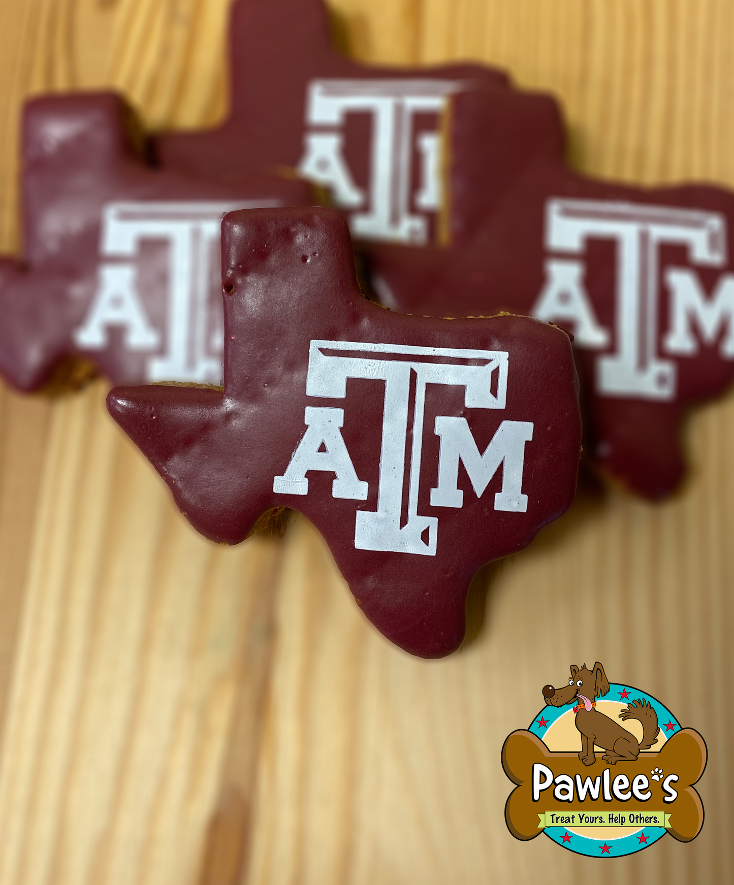 Texas A&M Logo Texas Shape Cookie 10/Pack