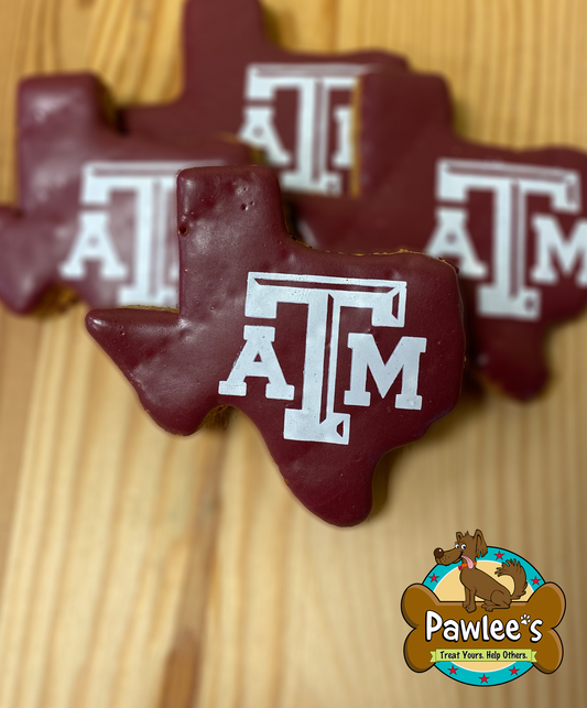 Texas A&M Logo Texas Shape Cookie 10/Pack