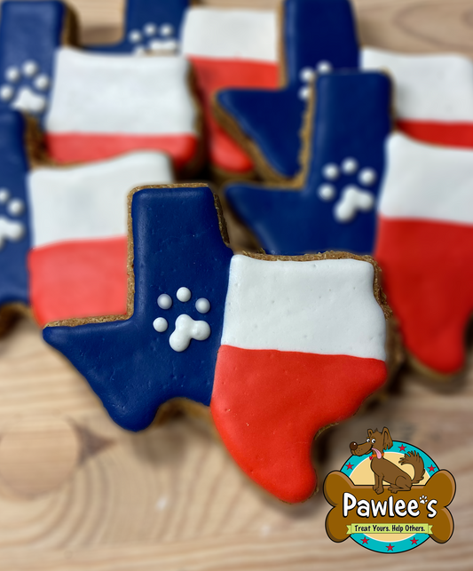 Texas State with Paw Cookie 4/Pack