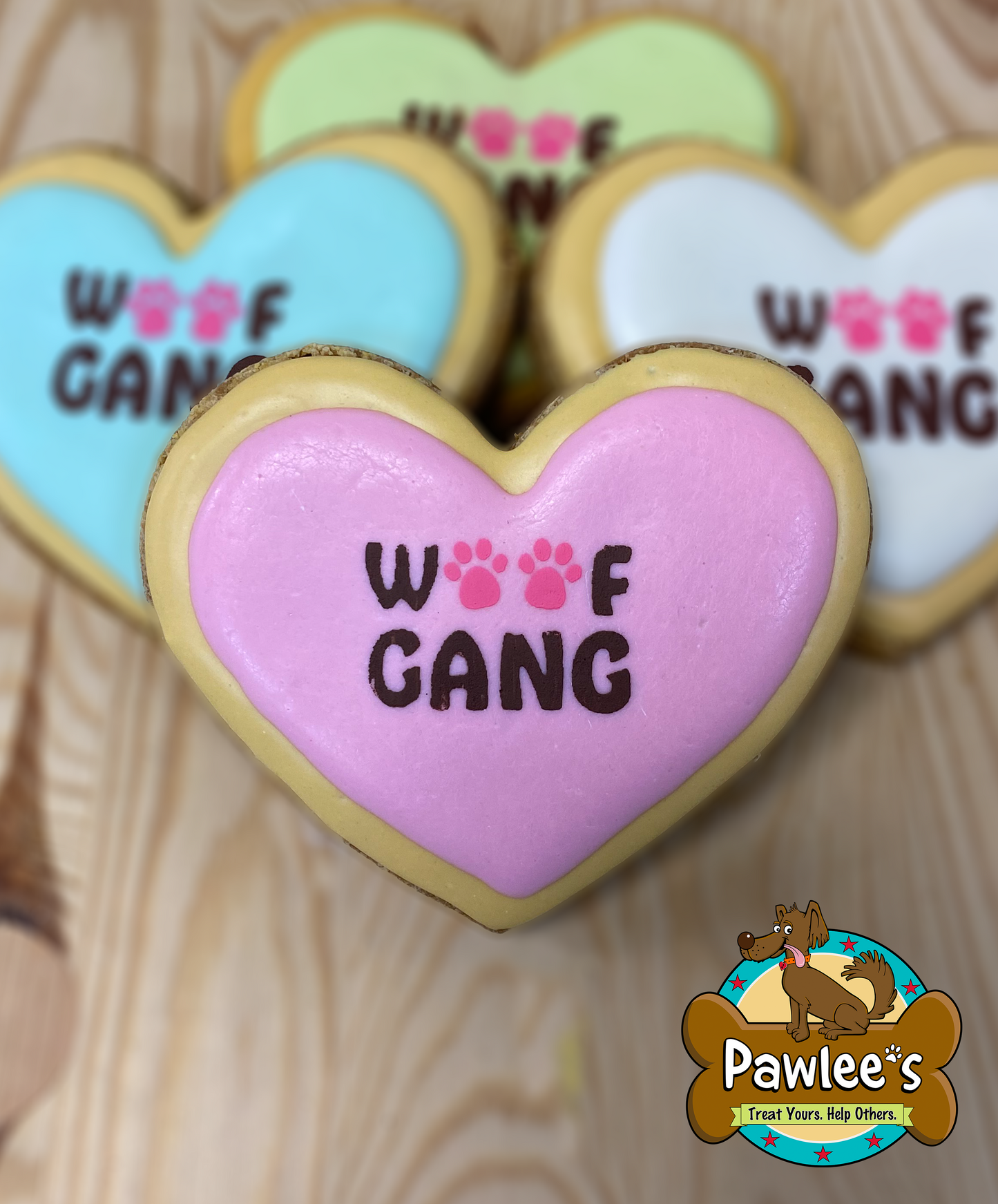WGB Logo Heart Decorated Cookie Assorted Colors 10/PK