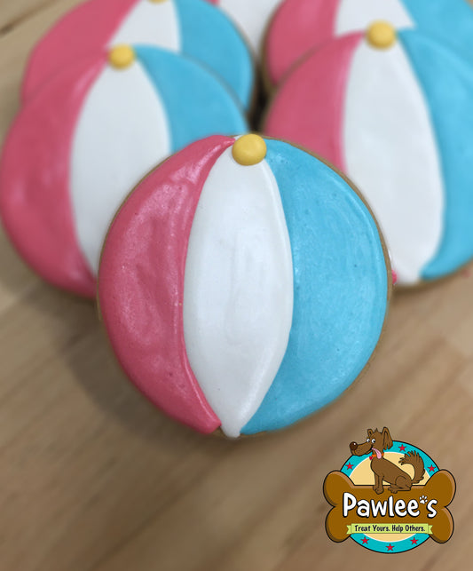 Beach Ball Decorated Cookie 10/Pack