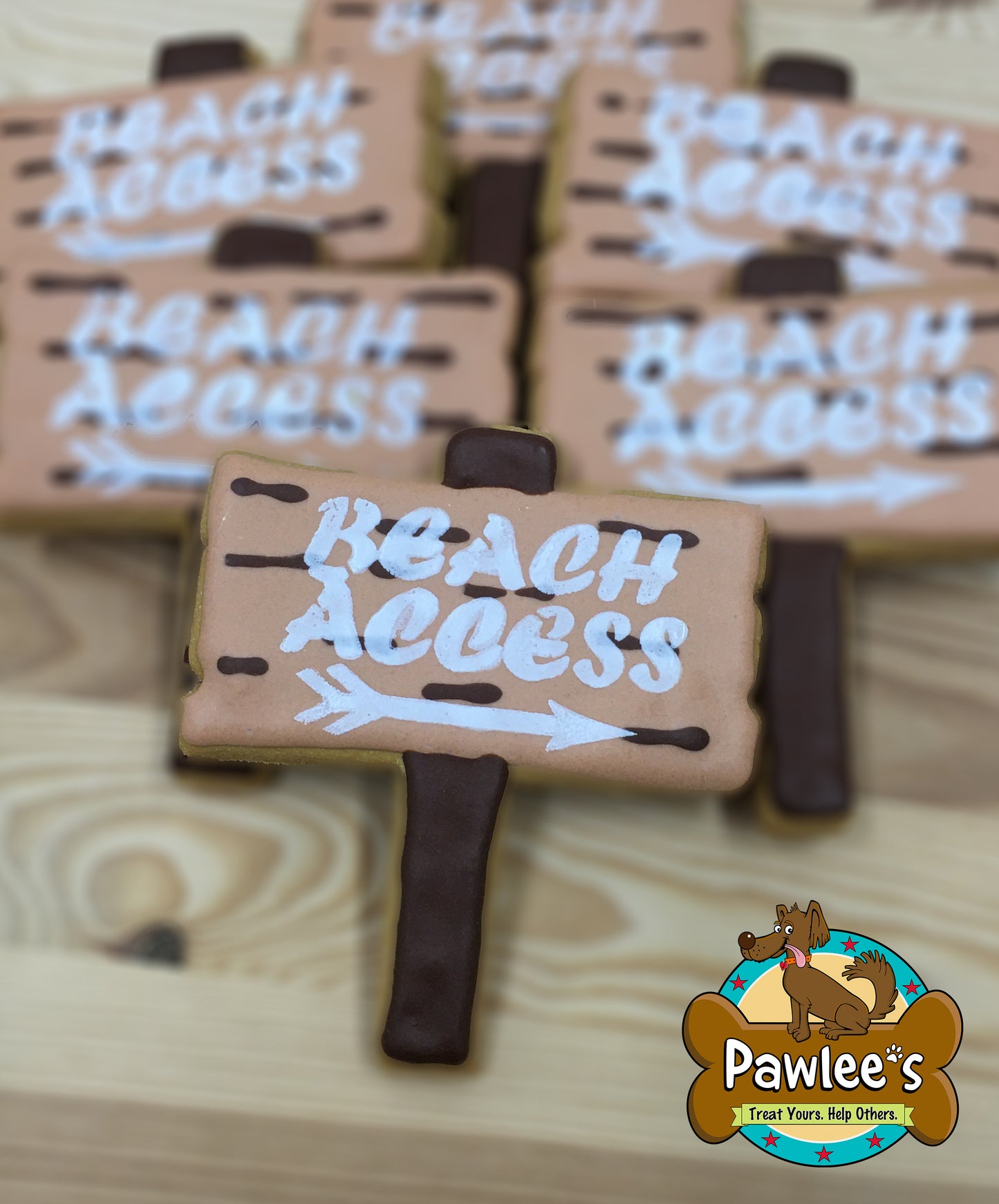 Beach Access Sign Decorated Cookie 4/Pack