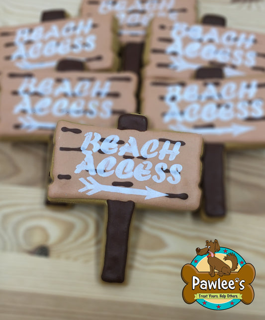 Beach Access Sign Decorated Cookie 10/Pack