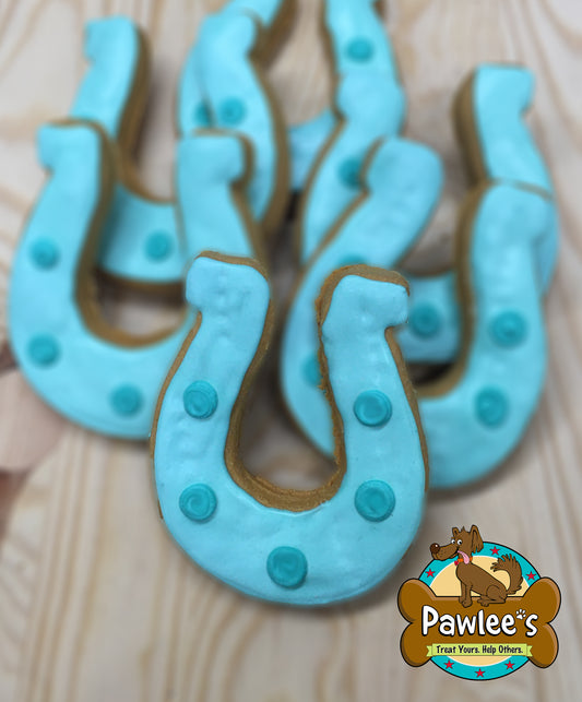 Turquoise Horse Shoe Cookie 4/Pack