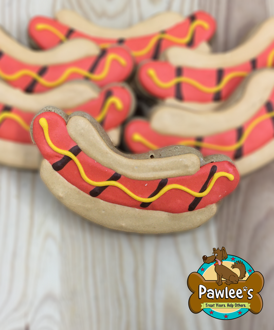Hot Dog Decorated Cookie 4/Pack