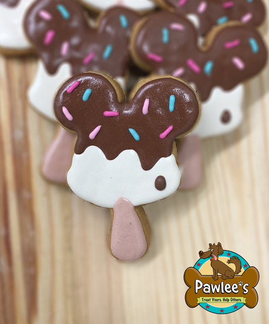 Mouse Ice Cream Pop Decorated Cookie 4/Pack