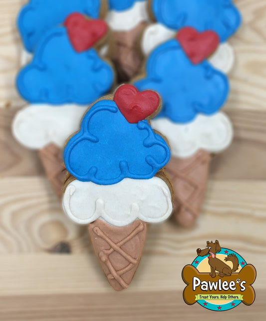 Cookie décoré de crème glacée Pawtriotic 6/pqt