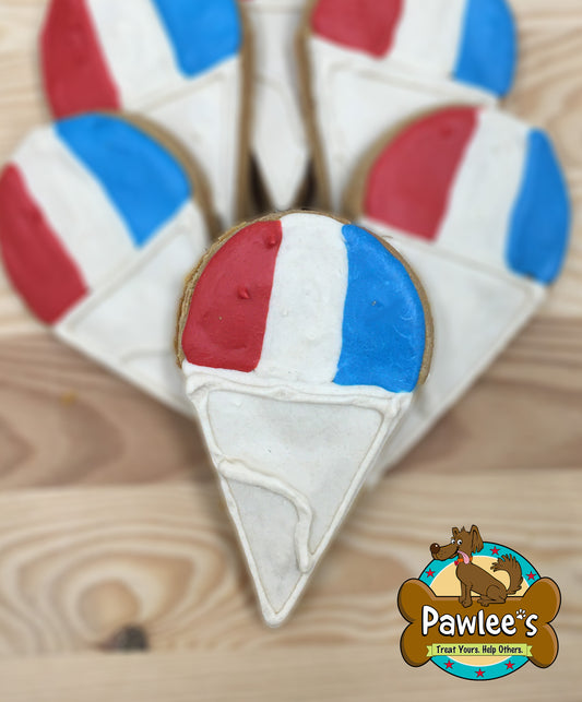 Pawtriotic Snow Cone Decorated Cookie 4/Pack