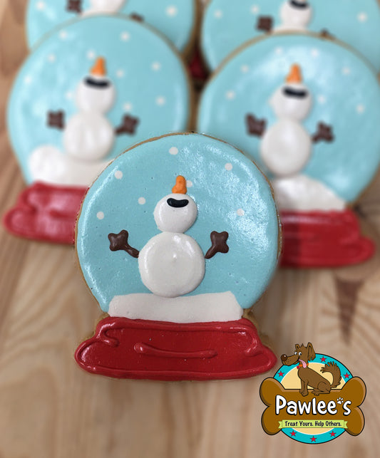 Biscuit globe joyeux bonhomme de neige 6/pqt