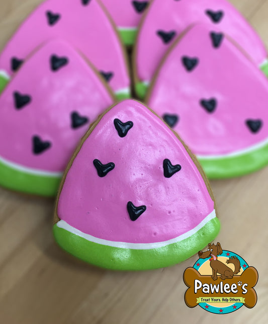 Watermelon Wedge Decorated Cookie 4/Pack
