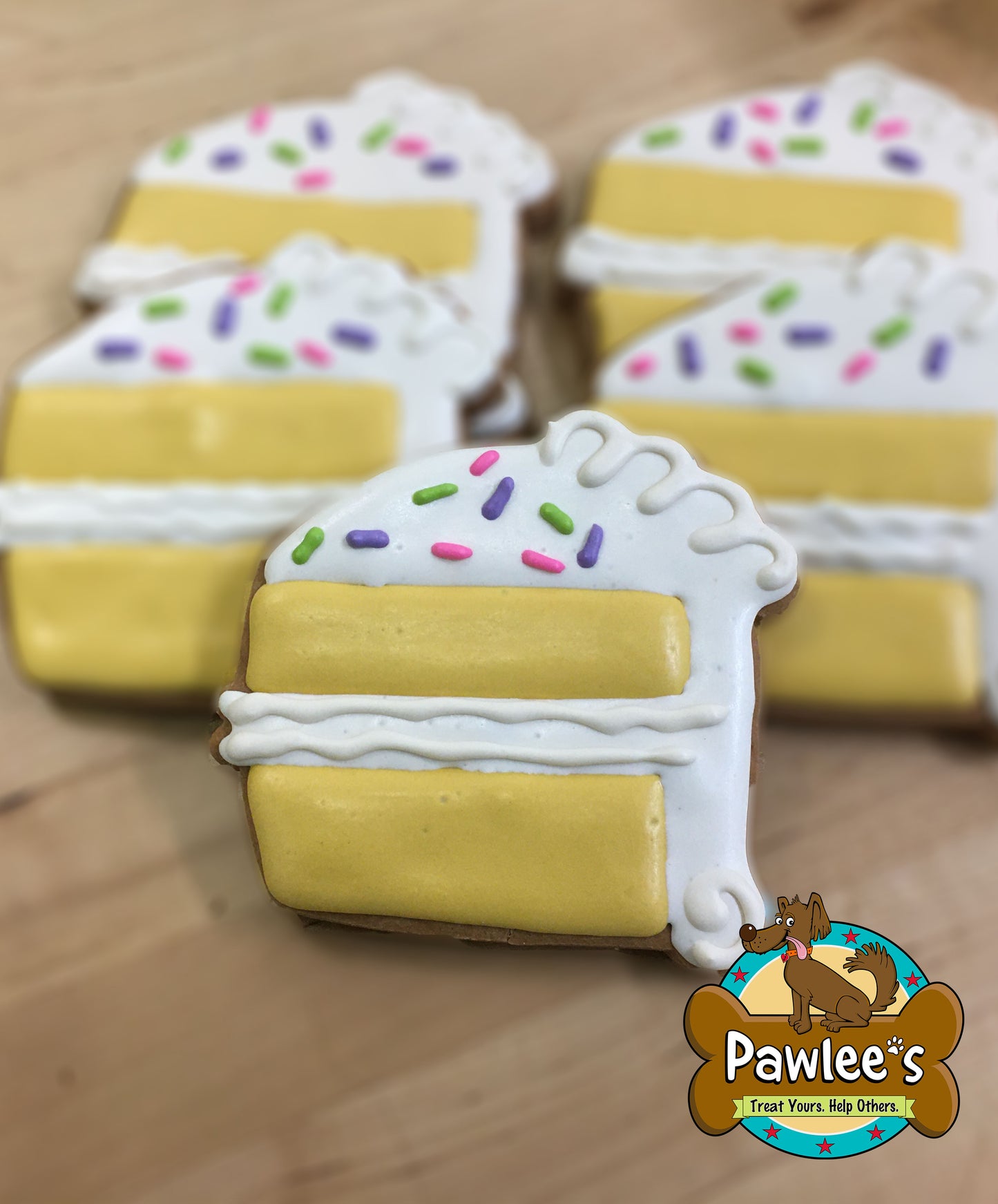 Barkday Cake Slice Cookie 4/Pack