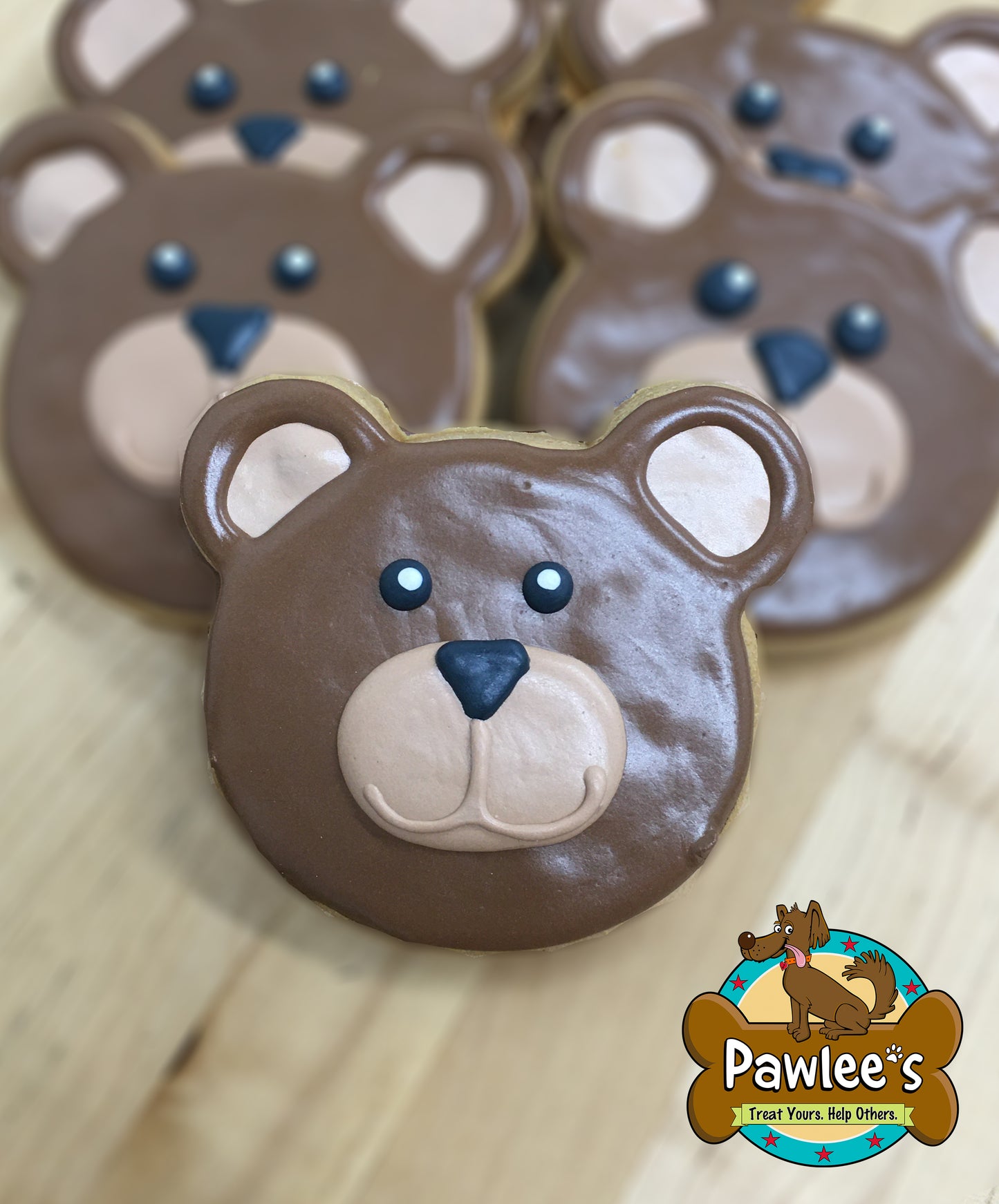 Brown Bear Face Cookie 10/Pack