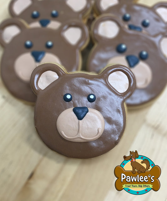 Brown Bear Face Cookie Assorted 4/Pack