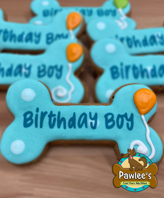 Birthday Boy Bone Cookie 4/Pack