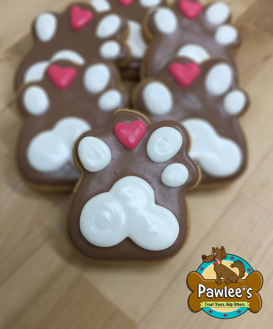 Brown Love Paw Cookie 4/Pack