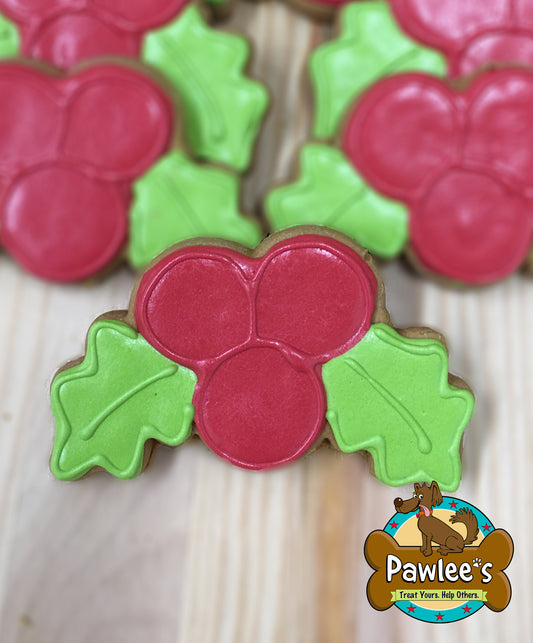 Christmas Holly Berry Cookie 4/Pack